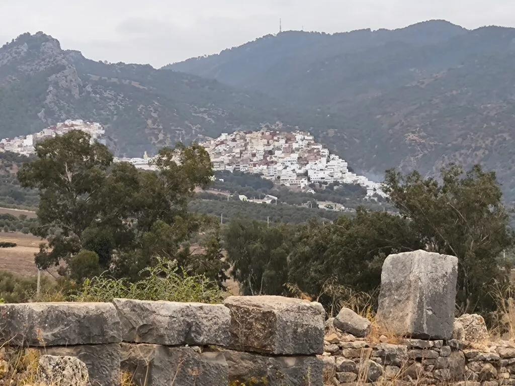 Panoramic view of Moulay Idriss Zerhoun near Volubilis, Morocco