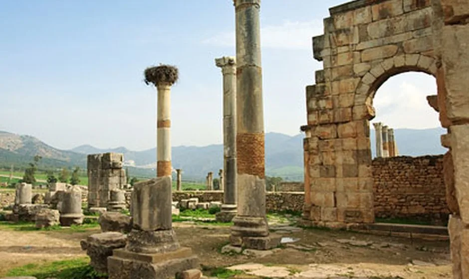 Ancient Roman ruins of Volubilis in Morocco.