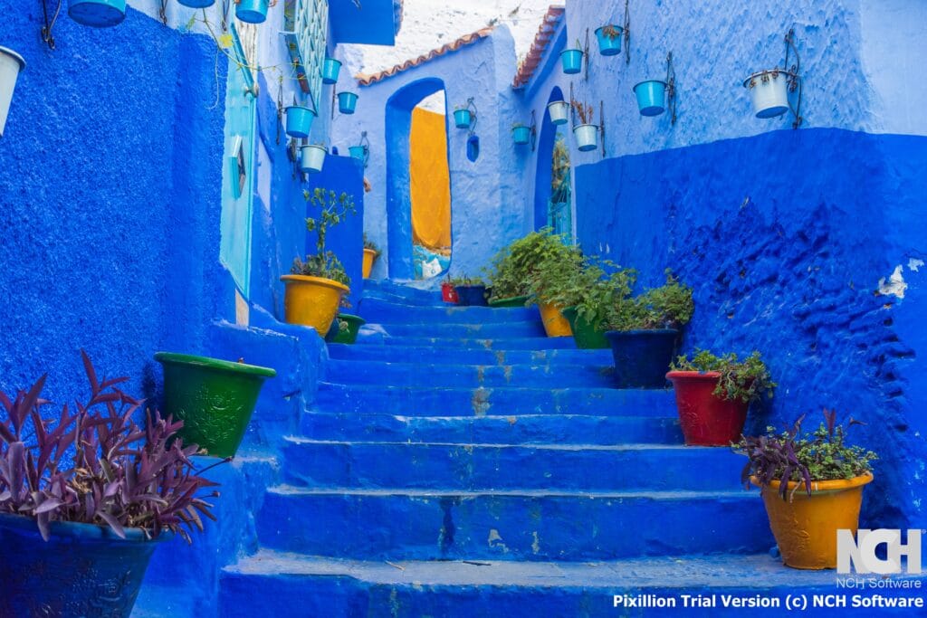 Thie iconic blue city of chefchaouen Morocco