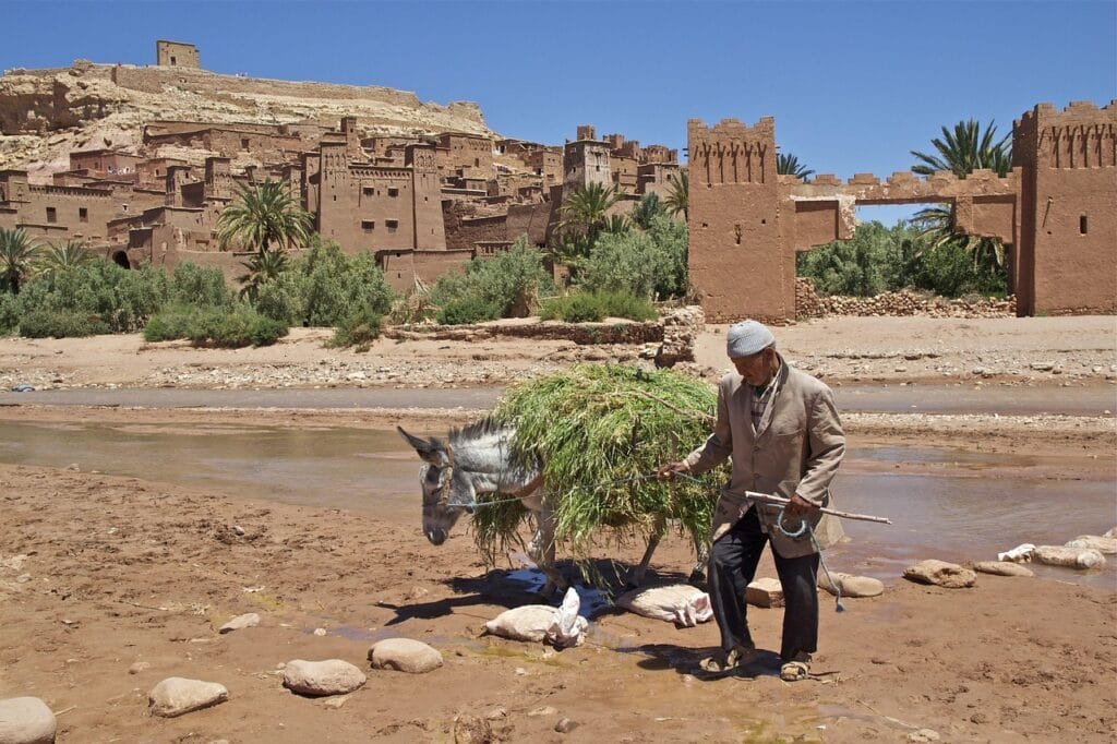 View of Ait Ben Haddou Kasbah, a historic fortified village in Morocco