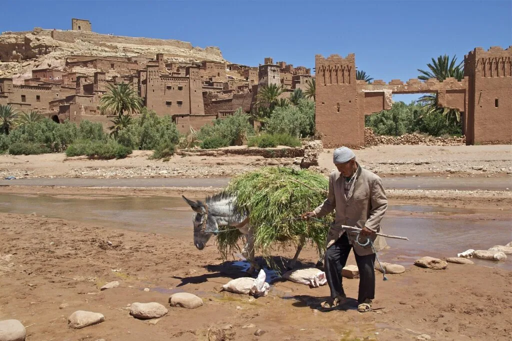 View of Ait Ben Haddou Kasbah, a historic fortified village in Morocco